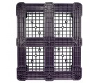 40 x 48 Rackable Ventilated Plastic Pallet - Black - Polymer Solutions DLR Black OWS PP-O-40-R7FM-Black Standing Bottom HeadOn