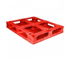 40 x 48 Red Rackable FDA Plastic Pallet - Polymer Solutions ProGenic 6_ Red OWS PP-O-40-R4FDA-Red Repose Bottom