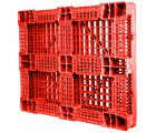 40 x 48 Red Rackable FDA Plastic Pallet - Polymer Solutions ProGenic 6_ Red OWS PP-O-40-R4FDA-Red Standing 3-4 Bottom