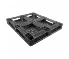 40 x 48 Stackable FDA Approved Plastic Pallet - Black - Polymer Solutions ProGenic-LD OWS PP-O-40-S4FDA-Black Repose Bottom