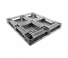 40 x 48 Stackable FDA Approved Plastic Pallet - Grey - Polymer Solutions ProGenic-LD OWS PP-O-40-S4FDA-Grey Repose Bottom