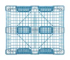 40 x 48 Stackable FDA FM Approved Fire Retardant 3 Runner Plastic Pallet - Blue - Polymer Solutions ProGenic 5in - HDPE - FM 3-Runner in Blue OWS PP-O-40-S4FM.3R-Blue Top Head On 