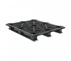 40 x 48 Stackable Mid-Duty 3 Runner Plastic Pallet With Safety Lip - Assembled - Black - OWS PP-O-40-SM7A-L - Repose Top