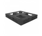 CABKA 40 x 48 Stackable Rackable Plastic Pallet - Black With Metal Reinforcing Rods- CABKA Eco US5 (OD-6R-M) OWS PP-O-40-ECO1-M Repose Bottom
