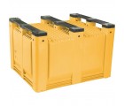 40 x 48 x 31 Solid Wall Container w/ Short Side Runners - Yellow - OWS CP-S-40-F-SS-Yellow - Bottom