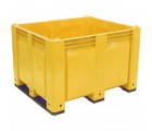 40 x 48 x 31 Solid Wall Container w/ Short Side Runners - Yellow - OWS CP-S-40-F-SS-Yellow - Bottom