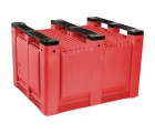40 x 48 x 31 Solid Wall Container w/ Short Side Runners - Red - Red - OWS CP-S-40-F-SS-Red 40-x-48-x-31-solid-wall-container-bin-short-side-runners-red 40x48 - Bottom