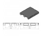 40x48 Rackable Reinforced 3 Runner Plastic Pallet - Black OWS PP-S-4048-R9.003-BLK Technical Drawing