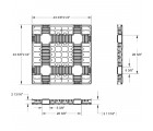 43 x 43 Plastic Bulk Bag Pallet - Black - Trienda 6117926 PP-S-4343-BB1 - Technical Drawing