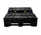 45 x 48 x 34 Collapsible Bulk Bin - Triple Diamond Plastics TDP-4845-34 OWS CP-S-45-C-34 Repose Top Collapsed HeadOn