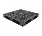 48 x 48 Rackable Stackable 3 Rod Plastic Pallet - Greystone GS.4848.6R.3LLD OWS PP-O-48-R2.003 Repose Top