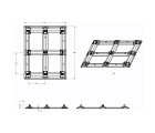 40 x 48 Stackable Light-Duty 6 Runner Plastic Pallet - Assembled - PP-O-40-SX7A - Base Drawing