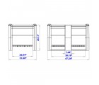 32 x 48 x 29 Fixed Wall Yellow Bulk Container Decade 100800AYY - Yellow Dolav 800 Bin OWS CP-S-32-F-Yellow Dimensional Drawing