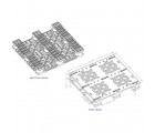 32 x 37 Rackable Plastic Pallet 3 Reinforcing Rods - Greystone GS.37.32.3R3 OWS PP-O-3237-R.003 Technical Drawing