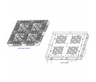 37 x 37 Fire Retardant Plastic Beverage Pallet - Greystone GS.37.37.000 OWS PP-O-37-B-FR Schematic