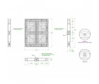 40 x 48 Stackable FDA FM Approved Fire Retardant Plastic Pallet w/Lip - Blue- Polymer Solutions ProGenic-LD FM w/Lip OWS PP-O-40-S4FM-L-Blue Technical Drawing