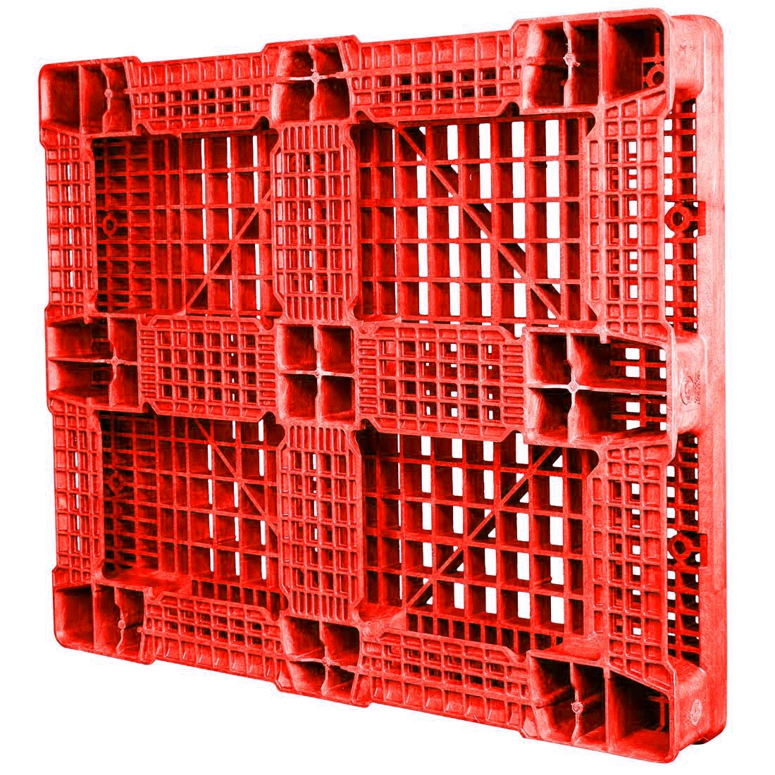 Rackable Plastic Pallet - 48 x 40, Red H-1212R - Uline
