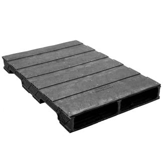 32 x 37 Stackable Solid-Deck Plastic Pallet - Black - ppc-3237-4 OWS PP-S-3237-RC Repose Top