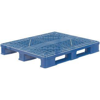 40 x 48 Rackable 3 Runner Plastic FDA Pallet - Blue -  PP-O-40-R4FDA.3R-Blue Polymer Solutions ProGenic 6in - Blue - HDPE, 3 Runner