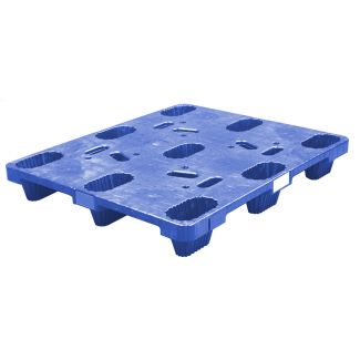 40 x 48 Nestable Heavy Duty Plastic Pallet - Blue OWS PP-S-4048-N-PS-Blue NDP Polymer Solutions Nestable Distribution Pallet - Blue Repose - Top