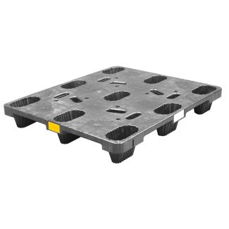 40 x 48 Nestable Heavy Duty Plastic Pallet - Black OWS PP-S-4048-N-PSNDP Polymer Solutions Nestable Distribution Pallet Repose - Top