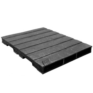 44 x 56 Stackable Solid-Deck Plastic Pallet - Black - PPC ppc4456-3 OWS PP-S-4456-RC Repose Top