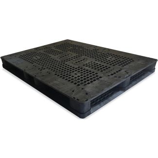 44 x 56 Stackable Plastic Can Cross Pallet - 6 Runners - Black PSI WSO4456G PP-O-44-C2 Repose Top