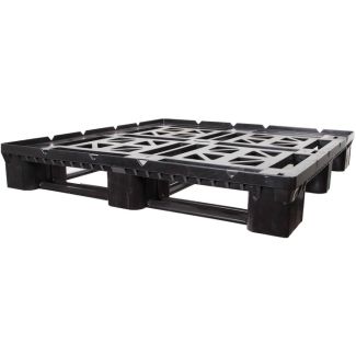 45 x 48 Heavy Duty Rackable Stackable Plastic Pallet - Full Perimeter Lip Greystone R4845-FP OWS PP-O-45-SD-FP Repose Top