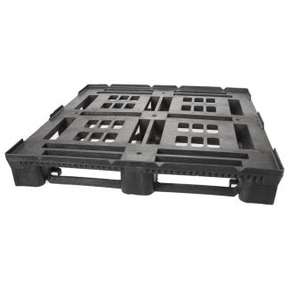 45 x 48 Heavy Duty Rackable Stackable Plastic Pallet - Intermittent Perimeter Lip Greystone R4845-IL OWS PP-O-45-SD-IL Repose Top