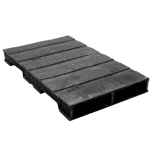29 x 48 Stackable Solid-Deck Plastic Pallet - Black - Plastic Pallet Creations ppc2948-3 OWS PP-S-2948-RC Repose Top
