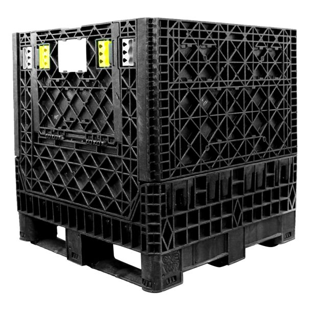 30 x 32 x 25 Collapsible Container Bin - Triple Diamond Plastics TDP-3230-25 OWS CP-S-32-C-25 Repose Top