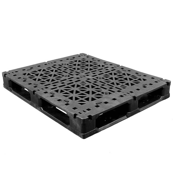 40 x 48 Heavy Duty Rackable Plastic Pallet - Fire Retardant - Greystone GS.48.40-RFA OWS PP-O-40-R2-FR Repose Top