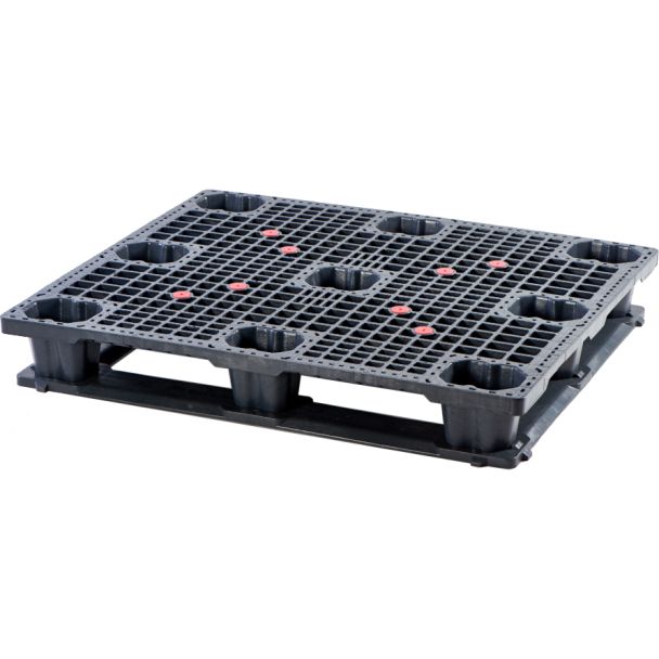 40 x 48 Neptune Rackable Mid-Duty Plastic Pallet - 5 Runner - Plasgad PG4840 + 5 Runners - OWS PP-O-40-RM8.5R Repose Top