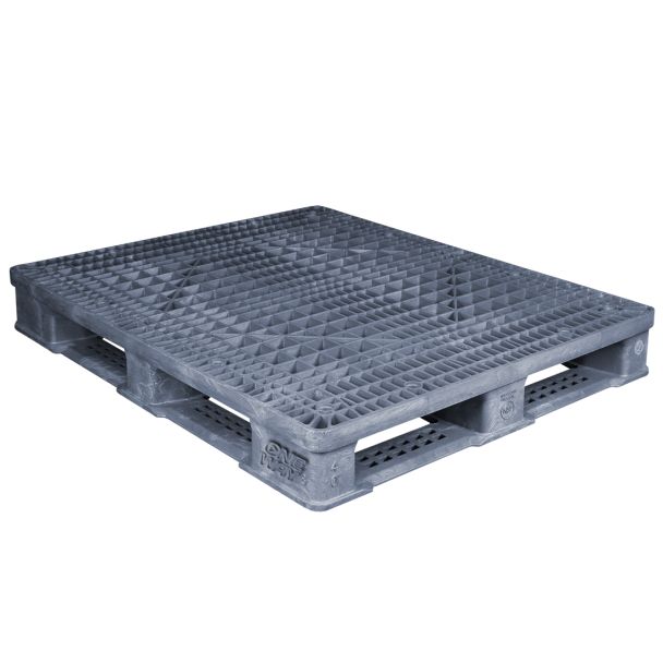 40 x 48 Rackable FDA Plastic Pallet - Polymer Solutions ProGenic 6_Grey OWS PP-O-40-R4FDA-Grey Repose Top