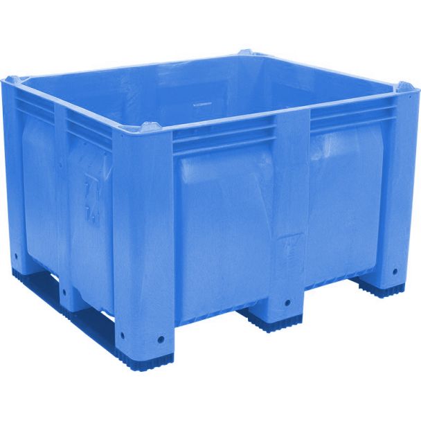 40 x 48 x 31 Solid Wall Container w/ Short Side Runners - Blue - OWS CP-S-40-F-SS-Blue Decade M40SBL3 - Standing