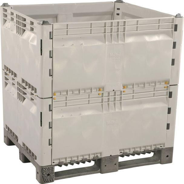40 x 48 x 50 Collapsible Plastic Container Bin - Double High - OWS CP-S-40-C2 Decade 14K100AGGZF Repose Top
