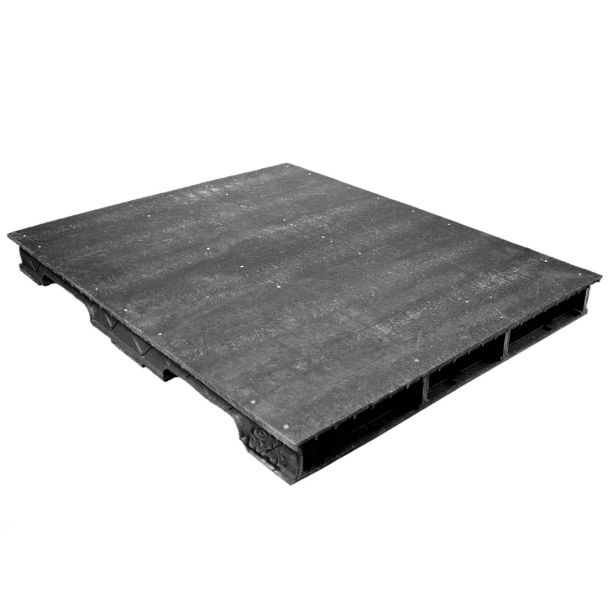 42 x 50 Stackable Solid-Deck Plastic Pallet - Black - PPC-4250-3B4SF OWS PP-S-4250-RC Repose Top