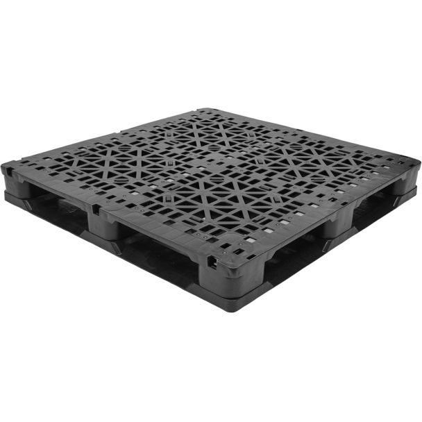 48 x 48 Rackable Stackable 5 Rod Plastic Pallet - Greystone GS.4848.6R.2LLD.3SLD OWS PP-O-48-R2.005 Repose Top