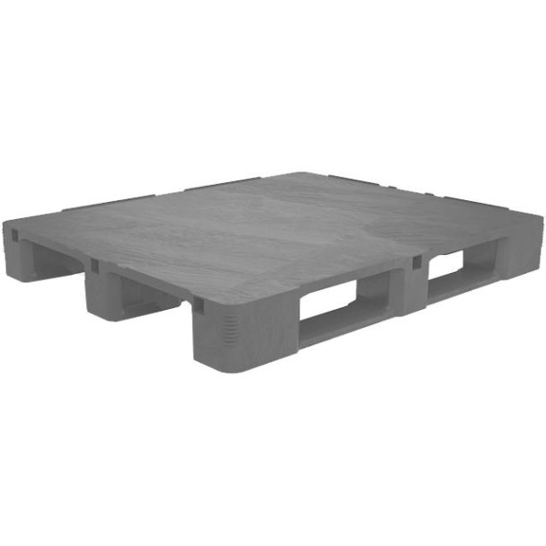 40 x 48 Rackable FDA HD Closed Deck Plastic 3-Runner Pallet - Grey PP-S-40-R5FDAHD.3R-Grey - Repose Top