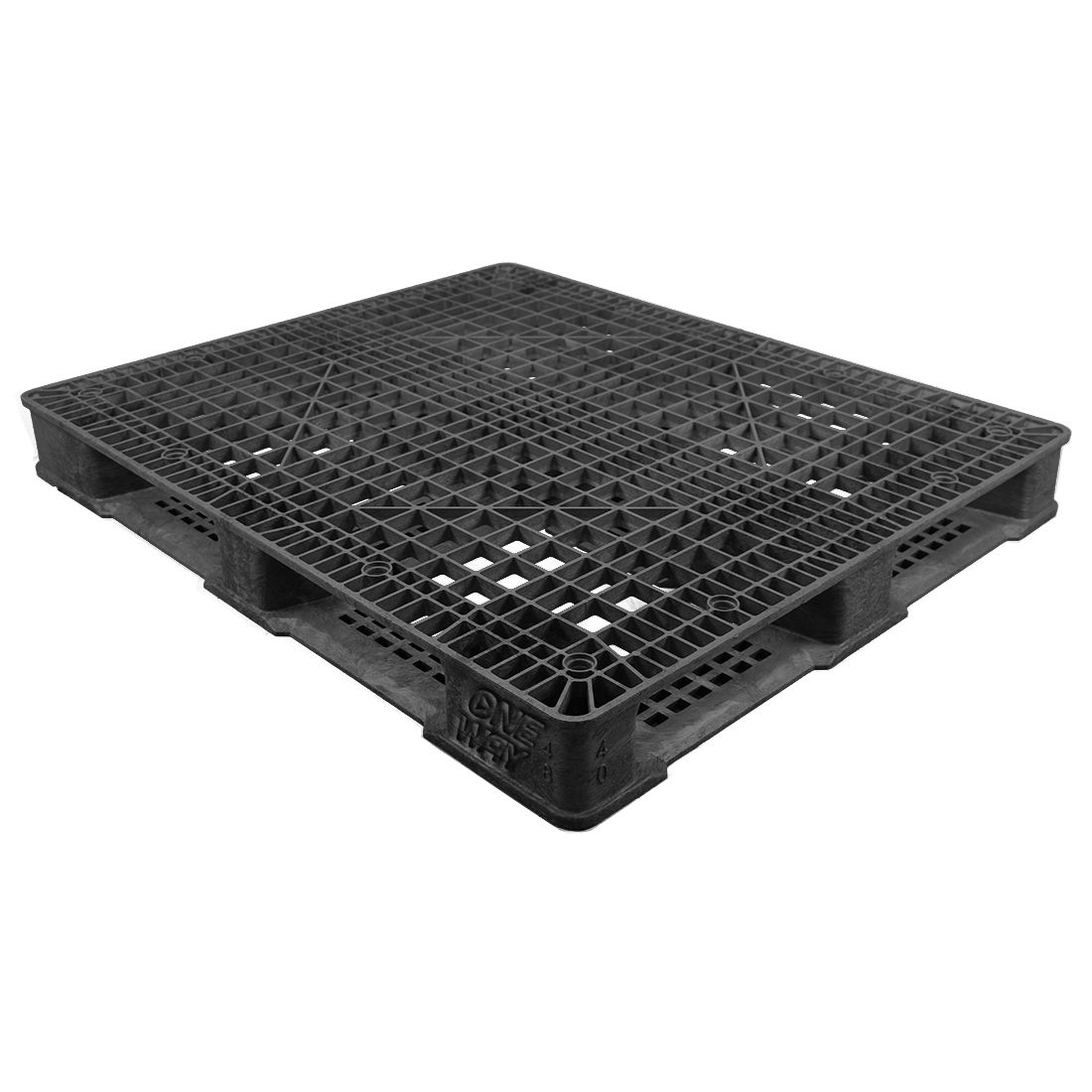 40 x 48 Stackable Plastic FDA Pallet - Black | One Way Solutions #