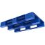 32 x 48 Reinforced Rackable Stackable Solid Deck Euro FDA 3 Runner Pallet w/ Lips Blue PP-S-3248-R9.003-Blue Dolav Reinforced MV800 5210100000-BL Bottom