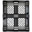 40 x 48 Mid-Duty Stackable Plastic Pallet - Black - Plasgad PG140 OWS PP-O-40-S-140 Standing Top Head On