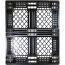 40 x 48 Mid-Duty Stackable Plastic Pallet - Black - Plasgad PG140 OWS PP-O-40-S-140 Standing Top Head On
