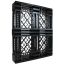 40 x 48 Mid-Duty Stackable Plastic Pallet - Black - Plasgad PG140 OWS PP-O-40-S-140 Standing 3/4