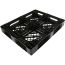 40 x 48 Mid-Duty Stackable Plastic Pallet - Black - Plasgad PG140 OWS PP-O-40-S-140 Repose Bottom