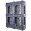40 x 48 Rackable Plastic FDA Pallet - Grey - Polymer Solutions DLR OWS PP-O-40-R7FDA-Grey Standing 3-4 Bottom