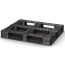 40 x 48 Rackable Stackable Closed Deck Plastic Pallet - 6Runners - Metal Reinforcing Rods - Black - Cabka Eco US5 CD-6R-M OWS PP-S-40-Eco1-M - Repose Bottom