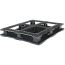 40 x 48 Rackable / Stackable Mid-Duty 6 Runner Plastic Pallet With Lip - Assembled - Black - OWS PP-O-40-RX7A-L Repose Bottom