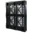 40 x 48 Rackable / Stackable Mid-Duty 6 Runner Plastic Pallet With Lip - Assembled - Black - OWS PP-O-40-RX7A-L Standing