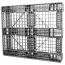 40 x 48 Stackable FDA Approved Plastic Pallet - Grey - Polymer Solutions ProGenic-LD OWS PP-O-40-S4FDA-Grey Standing 3-4